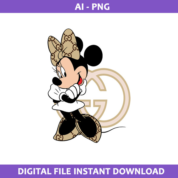 Baby Minnie Gucci Png, Gucci Logo Png, Minne Mosue Png, Disney Gucci Png,  Ai Digital File