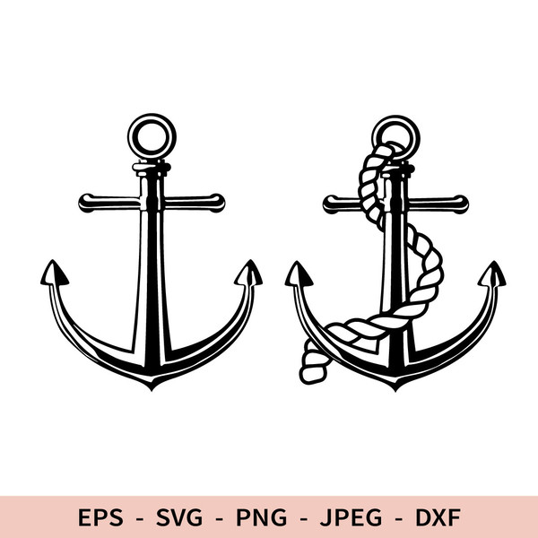 Anchor Svg Anchor rope File for Cricut dxf for laser cut Nau - Inspire  Uplift