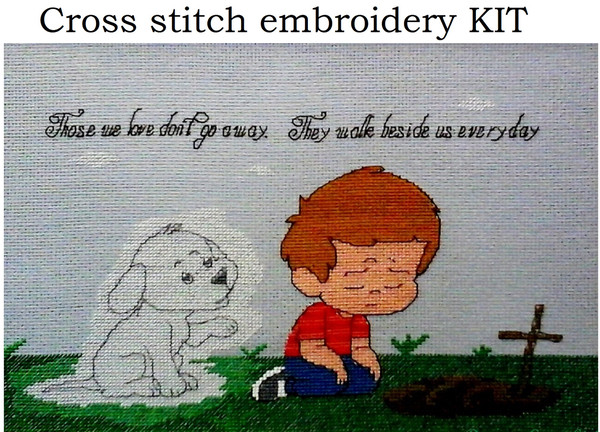 Dog Memorial Embroidery. Loss of  Dog Gift. Pet Loss Gift. Dog Memory. Easy Cross Stitch KIT. Beginner Embroidery .jpg