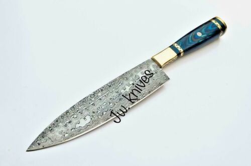 HandForged Knife, Personalized Knife, Damascus knife, Custom Handmade Damascus Steel Chef knife Sharp Steak Chef knives 1.jpg