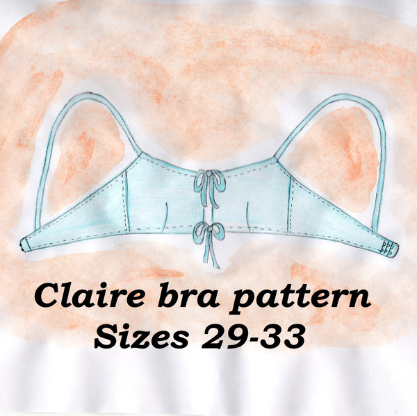 Lace-up bra pattern, Drawstring bra pattern, No elastic bra