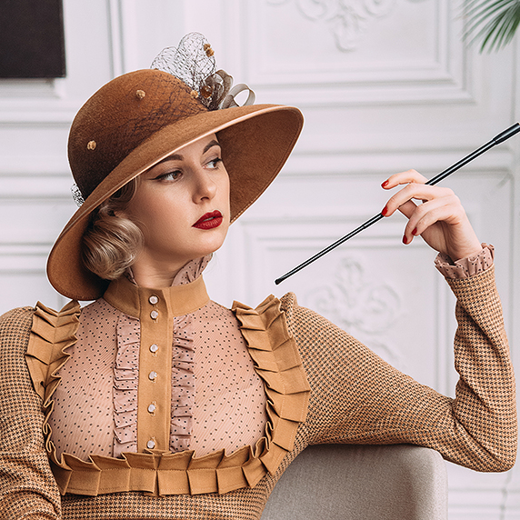 Wide Brim Felt Hat Woman,audrey Hepburn Hat, Breakfast at Tiffany Hat 56 | Novozhilova Hats