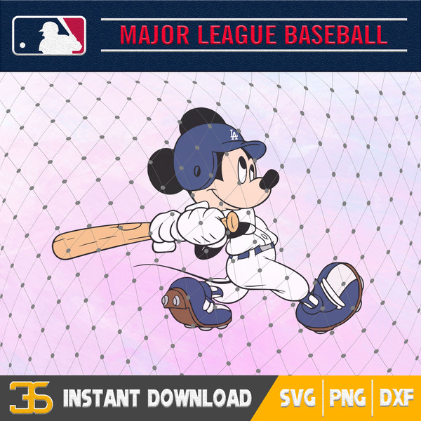 Dodger Mickey Baseball SVG, Mickey Baseball SVG PNG DXF