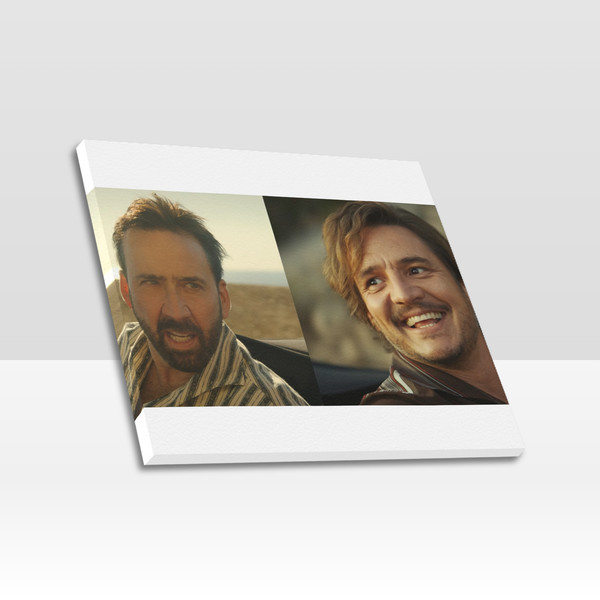 Nicolas Cage Looking at Pedro Pascal Meme Frame Canvas Print.png