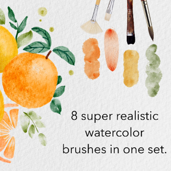 PROCREATE REALISTIC WATERCOLOR BRUSHES SET