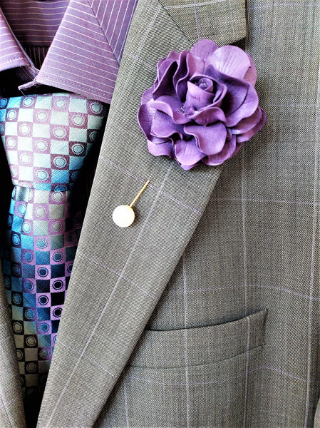 Purple Lapel pin, Fiancé boutonniere, Wedding boutonniere, T - Inspire ...