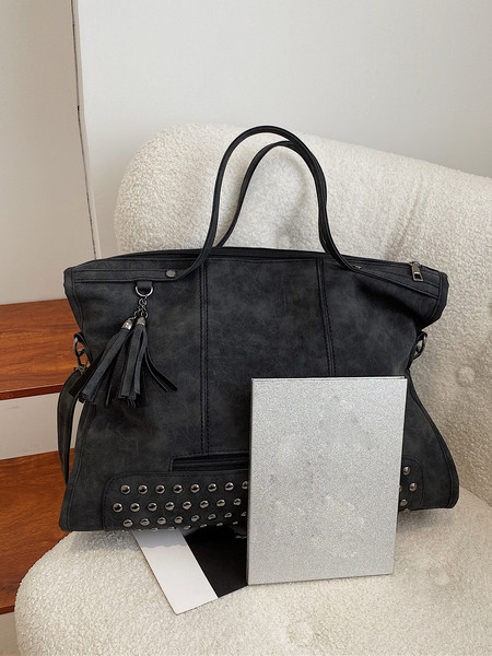 1Womens Tassel & Studded Decor Top Handle Bag.jpg