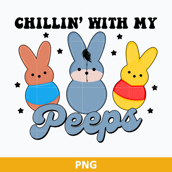 Chillin' With My Peeps Three Bunnies SVG PNG - Inspire Uplift