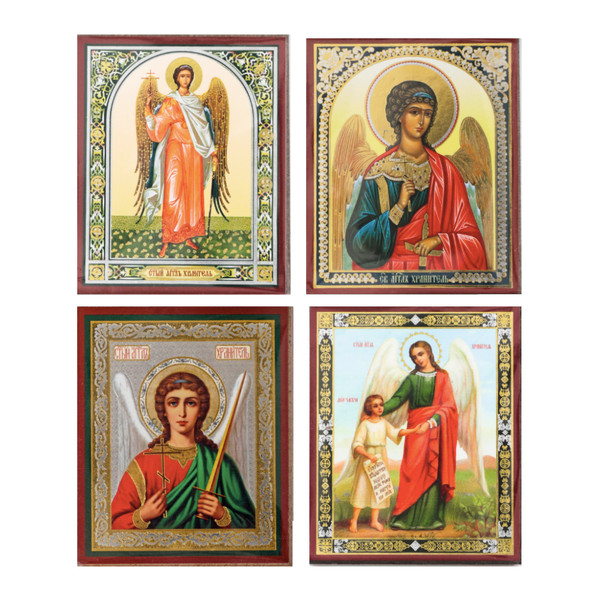 Four Guardian Angels Icon Set