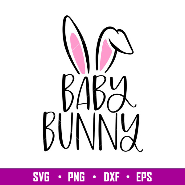 Baby Bunny, Baby Bunny Svg, Happy Easter Svg, Easter egg Svg, Spring Svg, png, eps, dxf file.jpg