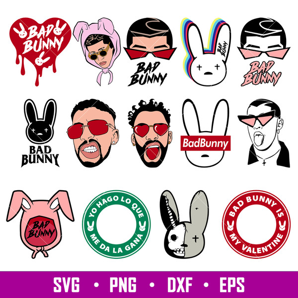 Bad Bunny SVG Bundle, Bad Bunny Svg Bundle, Instant Download, Bundle For Svg, png, eps, dxf file.jpg