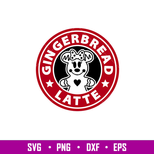 Gingerbread Latte Minnie, Gingerbread Latte Minnie Mouse Svg, Starbucks Svg, Coffee Ring Svg, Cold Cup Svg,png,dxf,eps file.jpg