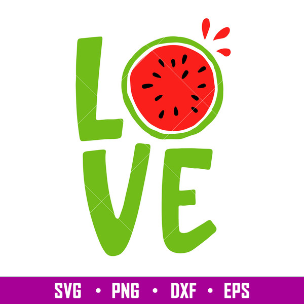 Love Watermelon, Love Watermelon Svg for cricut, Hello summer print for t-shirt, Watermelon Svg, Summer time Svg,png,dxf,eps file.jpg