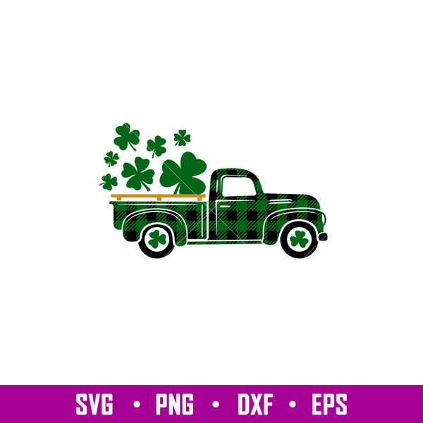 St Patricks Day Truck, Happy St. Patrick’s Day Truck Svg, St. Patrick’s Day Svg, Lucky Svg, Irish Svg, Clover Svg, png,dxf,eps file.jpg