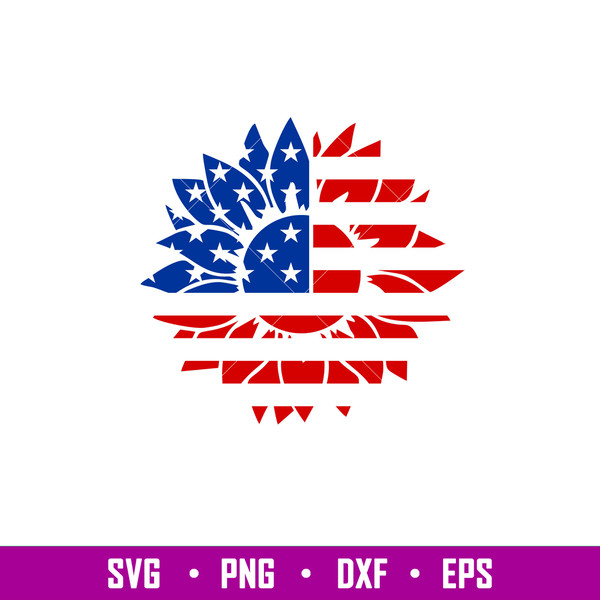 Sunflower American Flag, Sunflower American Flag Svg, 4th of July Svg, Patriotic Svg, Independence Day Svg, USA Svg, png,dxf,eps file.jpg