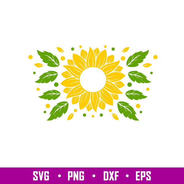 Sunflower Full Wrap, Sunflower Full Wrap Svg, Starbucks Svg, Coffee Ring Svg, Cold Cup Svg, png,dxf,eps file.jpg