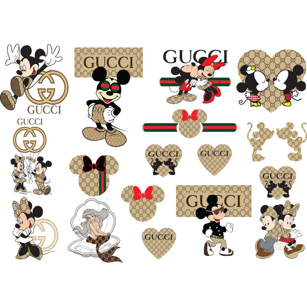 Gucci Pattern Mickey Head SVG