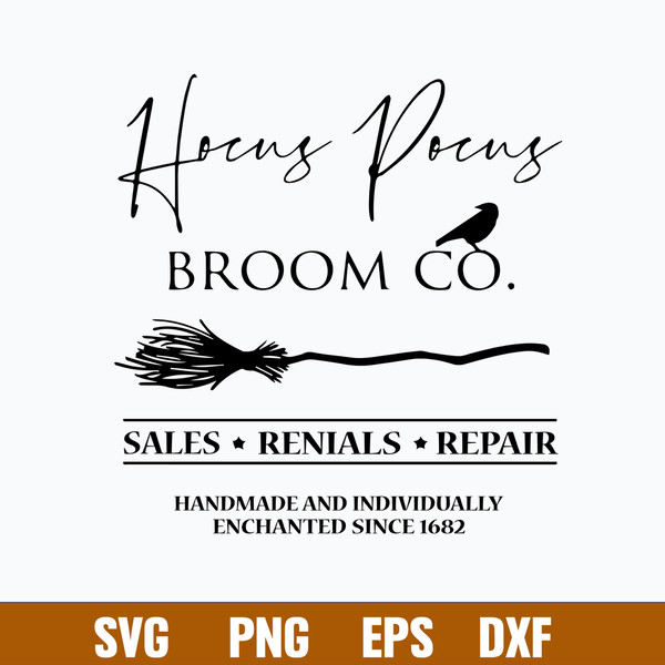 Hocus Pocus Broom Co Sales Rentals Repair Svg, Hocus Pocus Svg, Png Dxf Eps File.jpg