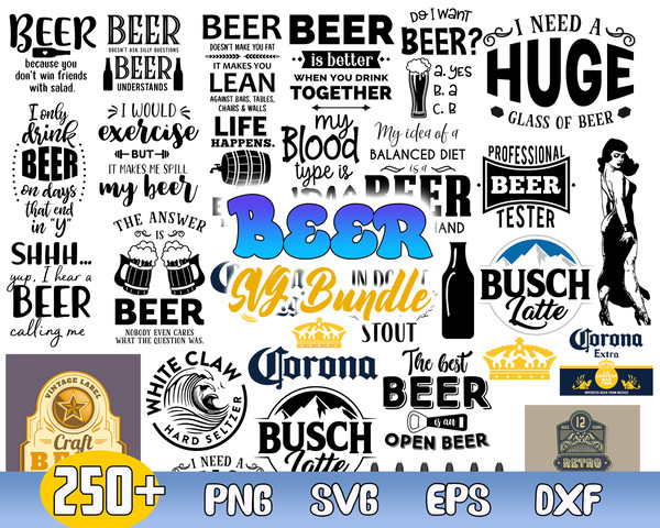 Beer Bundle Svg, Beer Quotes Svg, Beer Mug Svg, Drink Svg Png Dxf  Eps Digital File.jpg