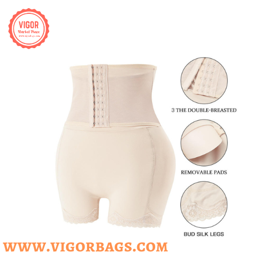 Vigor Butt Lifter Shapewear Hi-waist Double Tummy Control Panty Waist  Trainer Body Shaper in Natural