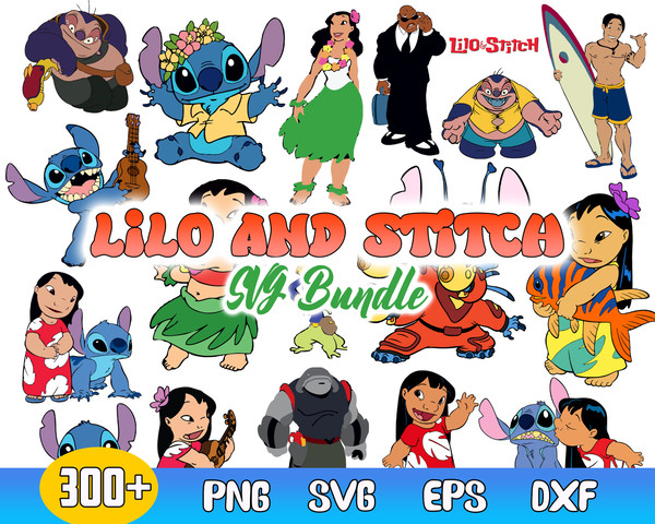Lilo And Stitch Clipart Bundle, Lilo And Stitch Svg, Stitch Vector, Clipart, Cut File.jpg