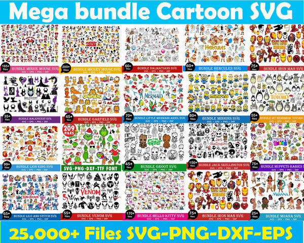 25k Files Cartoon Bundle SVG, Clipart, SVG Bundle, SVG for Tshirts, Looney Tune svg, svg Cartoon Bundle, Vectors svg, Vectors files, Vectors.jpg