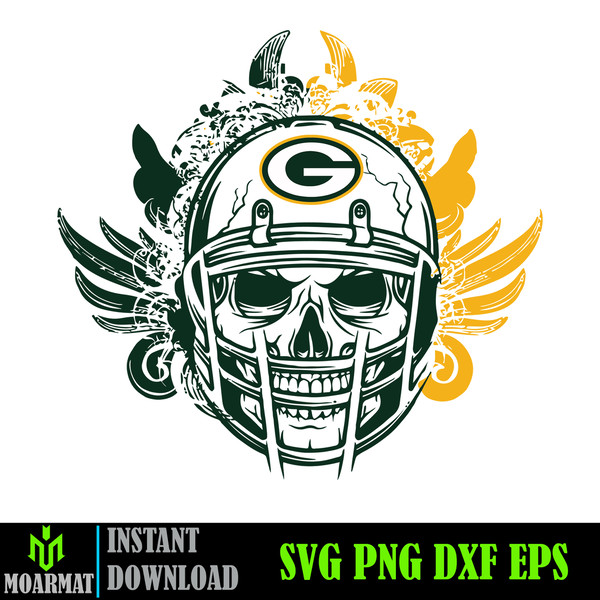 Green Bay Packers Helmet Clipart SVG