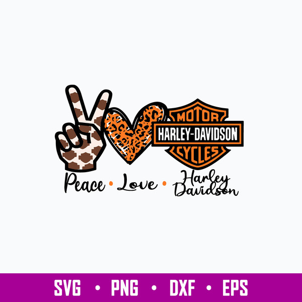 Peace Love Harley Davidson Svg, Harley Davidson Svg, Png Dxf Eps File.jpg