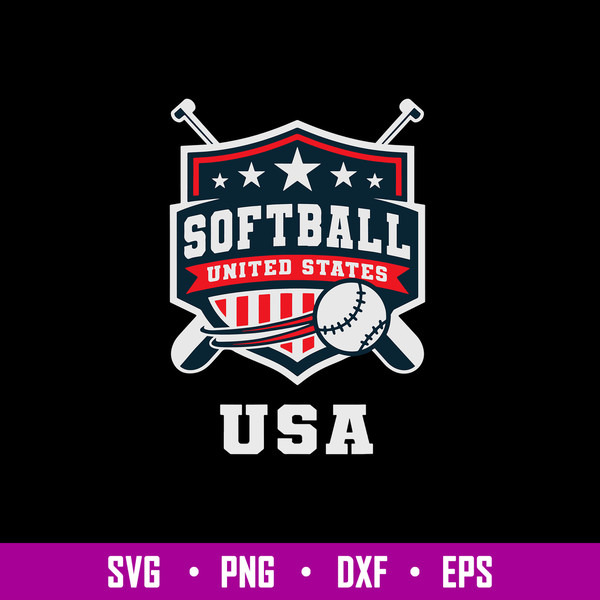 Softball Usa Support The Team Svg, Softball Svg, Png Dxf Eps File.jpg