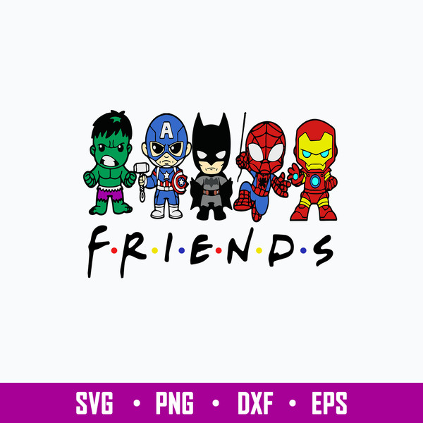 Superhero Friends Svg, Avenger Svg, Superhero  Svg, Cartoon Svg, Png Dxf Eps File.jpg
