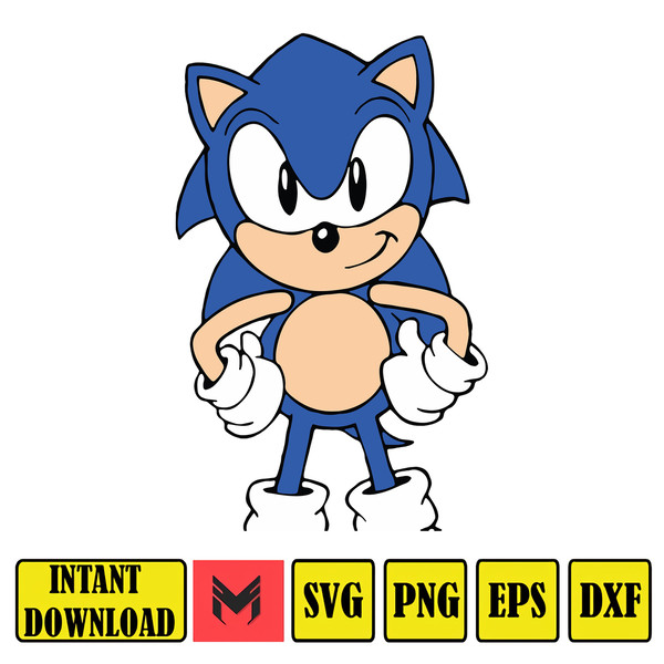 Shadow Sonic the Hedgehog Svg File 