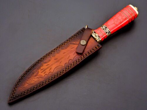 Exquisite Handmade Damascus Steel Hunting Bowie Knife with Custom Turquoise Handle - Perfect Gift for Him (10).jpg