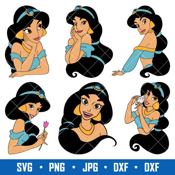 Jasmine Bundle Svg, Princess Jasmine Svg, Jasmine Aladdin Svg, Disney  Princess Svg, Png Jpg Dxf Eps File