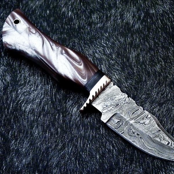 Hand Forged Damascus Full Tang Bowie Hunting Knife Blade Wit - Inspire  Uplift