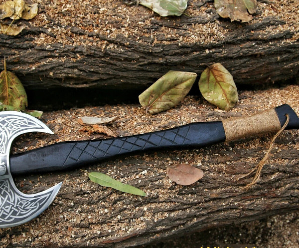 Double Blade Viking Axe Double Headed Viking Axe, Battle Axe, Hand Forged Steel 3.png