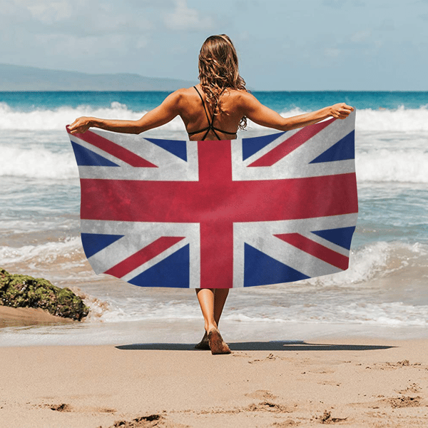 UK Flag British Flag Union Jack Beach Towel.png