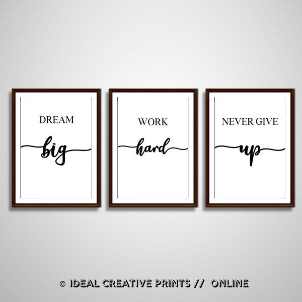 Dreams Only Work If You Do Canvas Wall Art, Motivational Wall Art,  Motivational Quotes, Dream Big, Success Quotes, Office Decor 