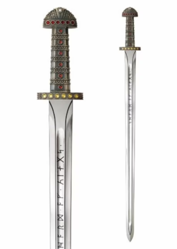 The Legendary Viking Sword of Kings Ragnar and Bjorn's Functional Weapon with Wall Plaque (6).png