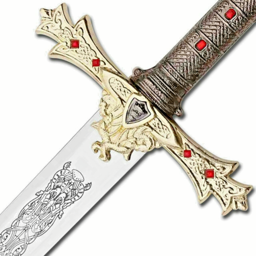 The Legendary King Arthur Excalibur Sword - Handmade and Sharp, Golden Sword Gift for Collectors and Enthusiasts (1).png