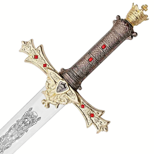 The Legendary King Arthur Excalibur Sword - Handmade and Sharp, Golden Sword Gift for Collectors and Enthusiasts (3).png