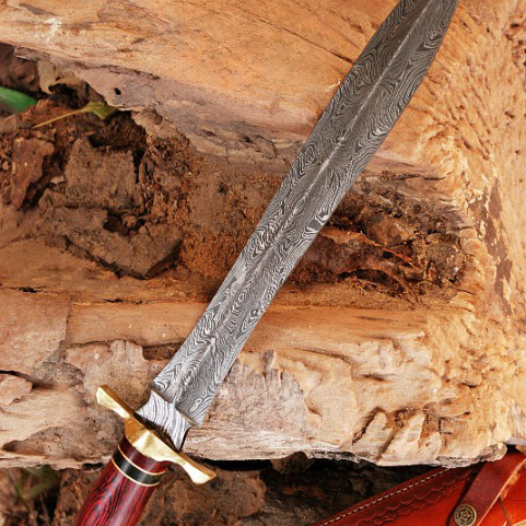 Handmade forged damascus steel double edge dagger sword near me in california.jpg