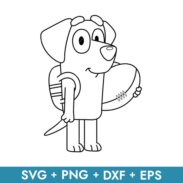 Bluey Lucky Outline in svg, transparent png, dxf, eps formats ready for download