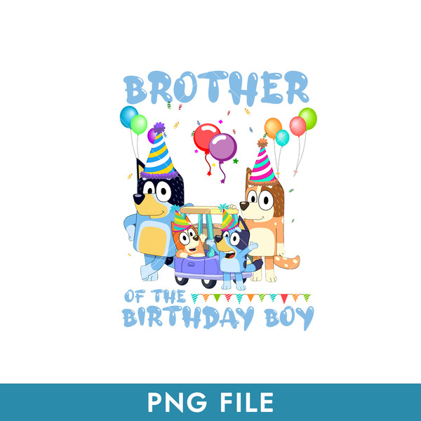 bluey brother Of the Birthday boy in transparent png formats ready for download