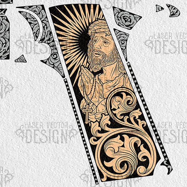 VECTOR DESIGN Colt 1911 government Mercious Jesus and Virgin Mary 3.jpg