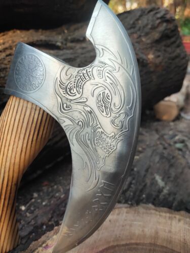 Artisanal Viking-Inspired Carbon Steel Pizza Axe A Unique Culinary Tomahawk for Hunting & Outdoor Enthusiasts (2).jpg