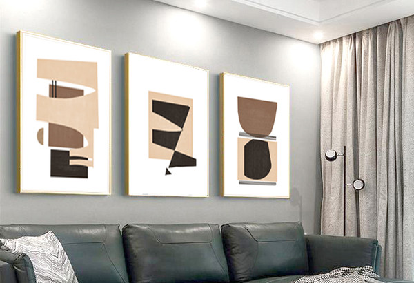 3 abstract prints in brown tones are available for download