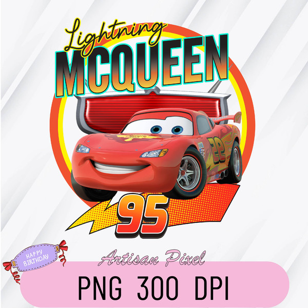 Cartoon Pixar Cars Lightning McQueen Vintage Race Png, Magic - Inspire ...