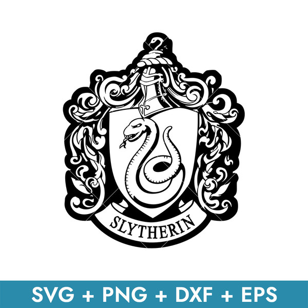 Slytherin Emblem Outline Svg, Harry Potter House Crest Svg, - Inspire Uplift