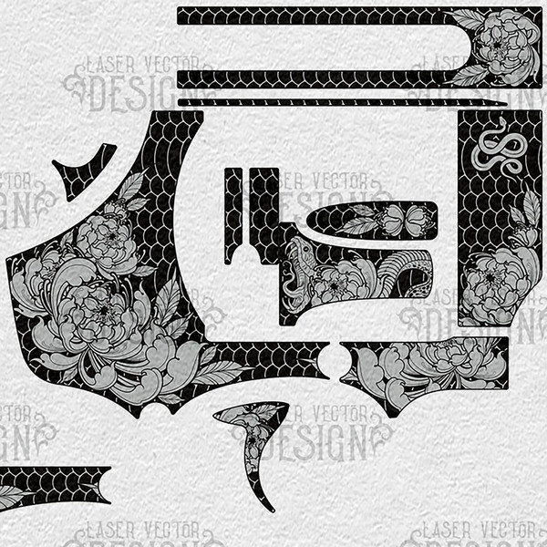 VECTOR DESIGN S&W 629 classic 6,5  5in Snake and flowers 2.jpg