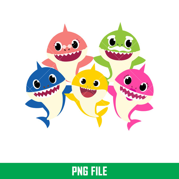 Baby Shark Png, Shark Family Png, Ocean Life Png, Cute Fish Png, Shark Png Digital File, BBS13.jpeg